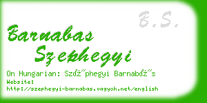 barnabas szephegyi business card